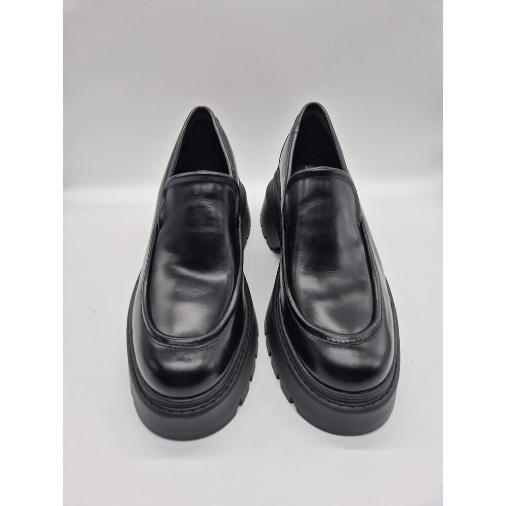 Michael Kors Women's Shoes Size 6 Shiloh Leather Loafer Black Chunky Sole (665)